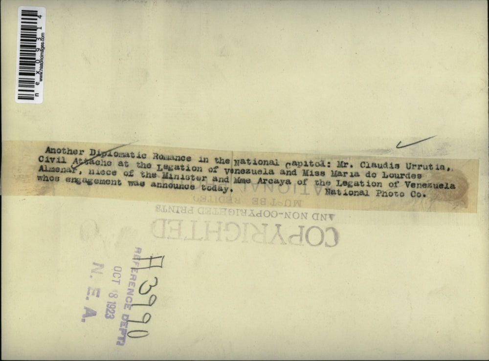 1923 Press Photo Claudia Urrutia of Venezuela & Maria de Lourdes