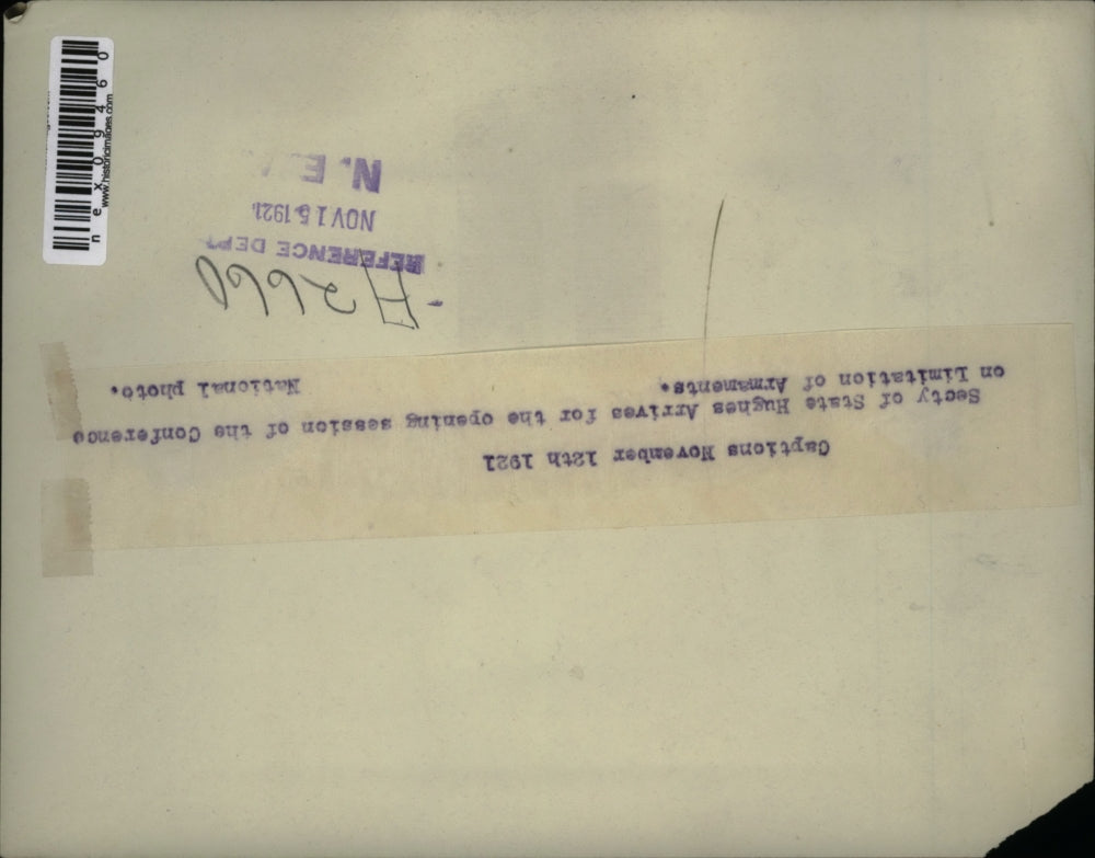 1921 Press Photo Secretary of States Hughes on the Conference on Limitation