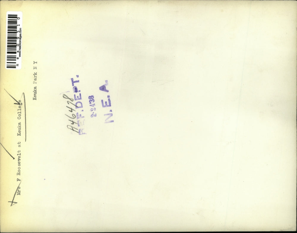 1938 Press Photo Mrs. Franklin Roosevelt at Keuka College