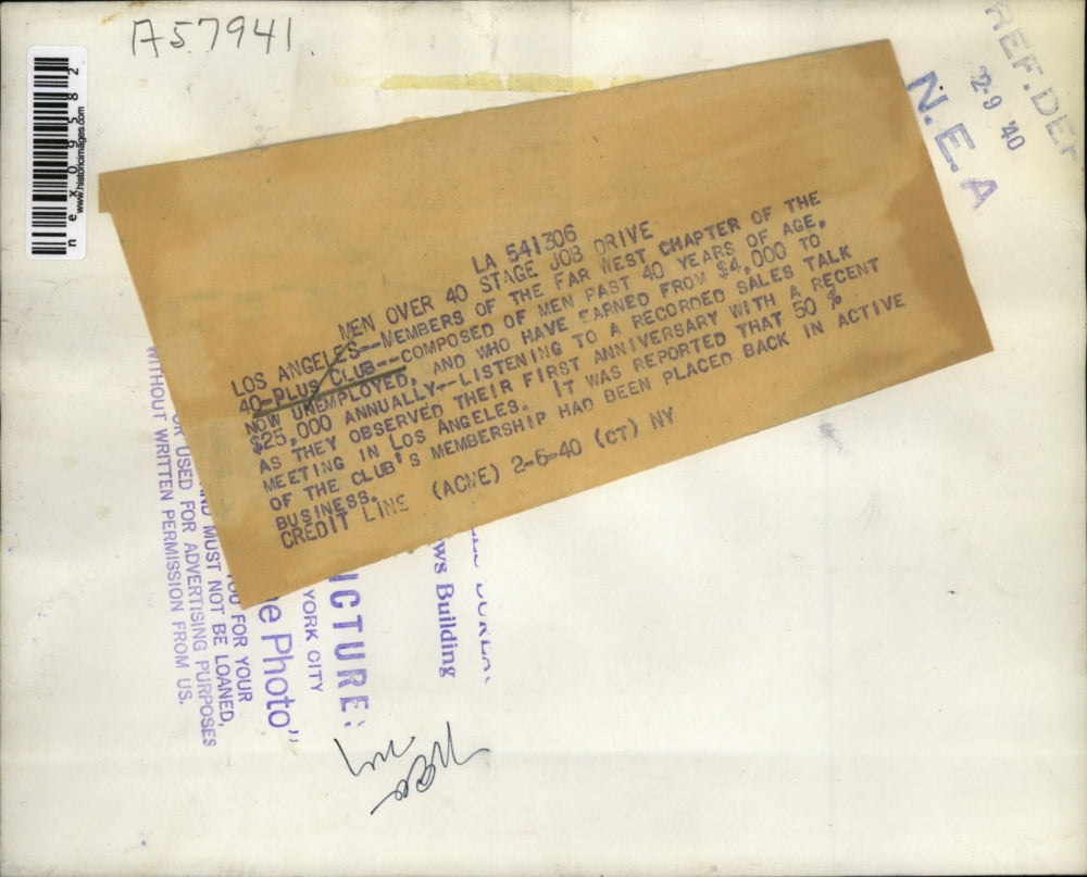 1940 Press Photo Membrs of the 40-plus club together - nex09582