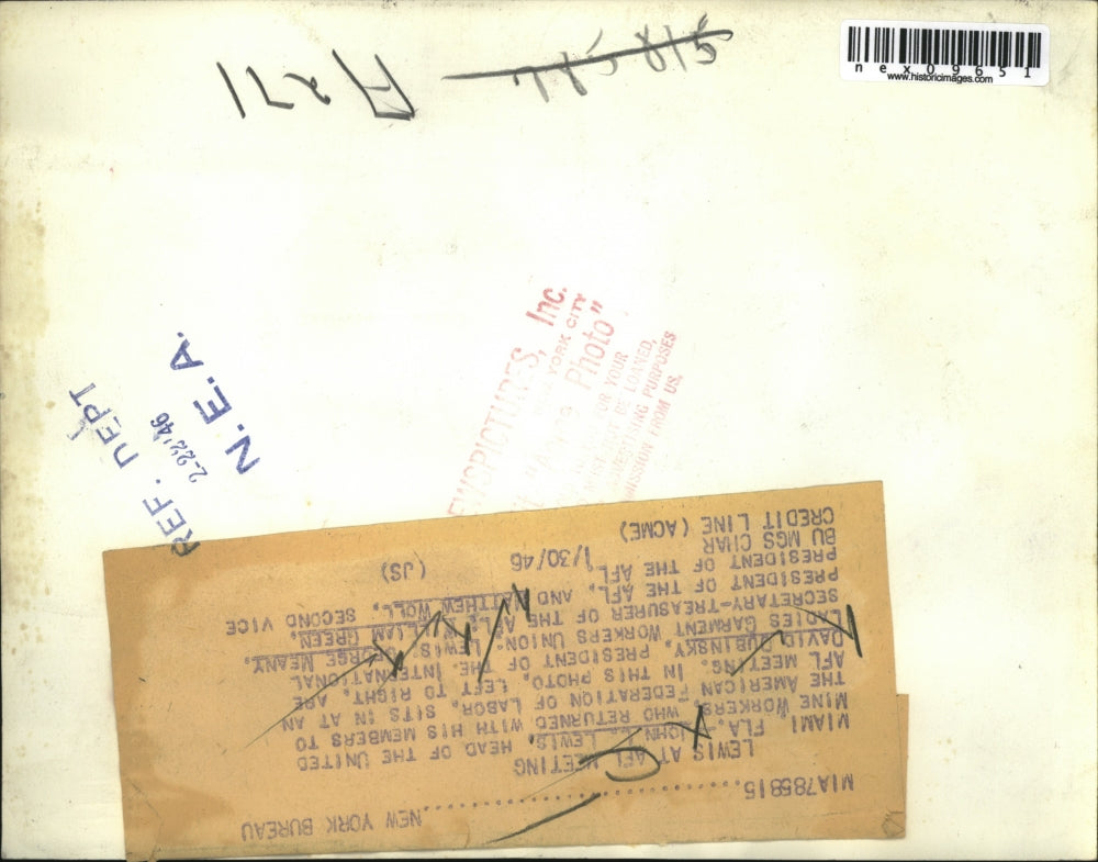 1946 Press Photo John L. Lewis, head of the United Mine Workers