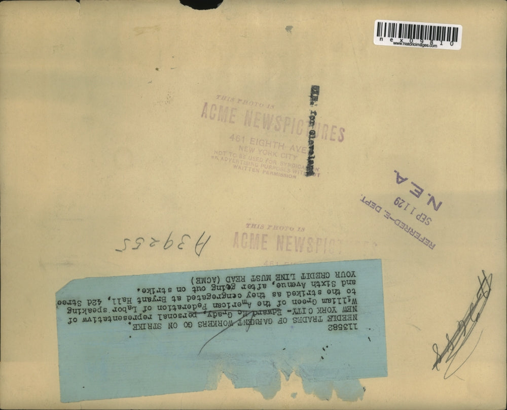 1929 Press Photo Edward Grady Personal Rep william Green American Federation of