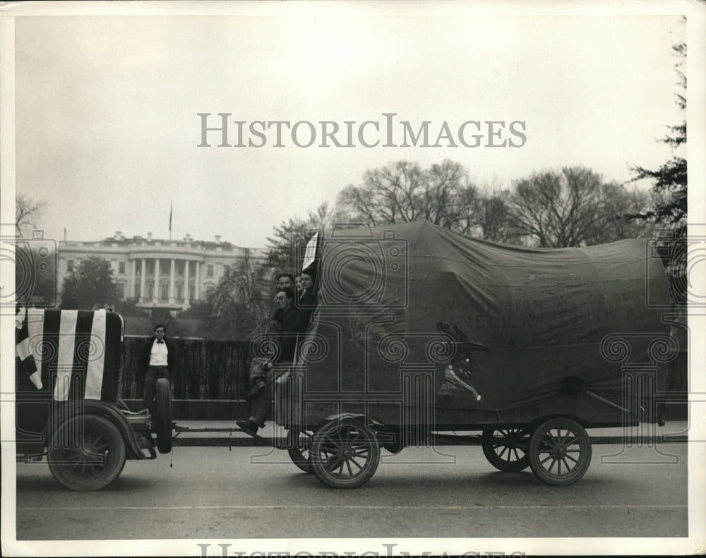 1937 Press Photo Youth Caravan at the White House, Washington DC