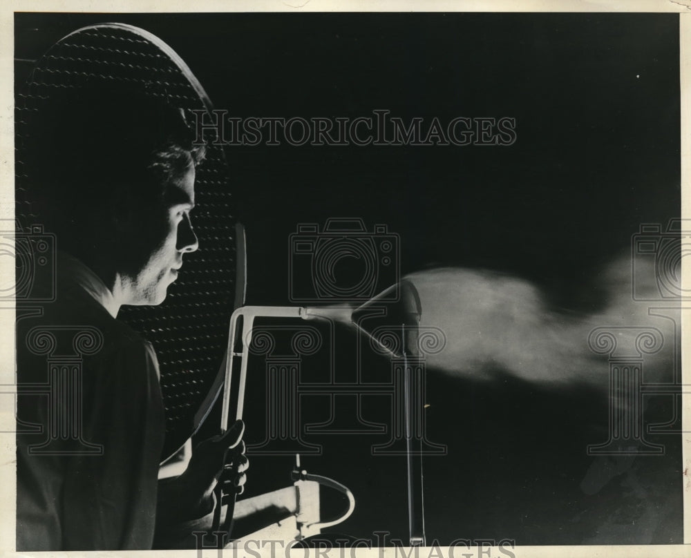 1934 Press Photo Ray McClarren during lecture at Franklin Institute of Pa
