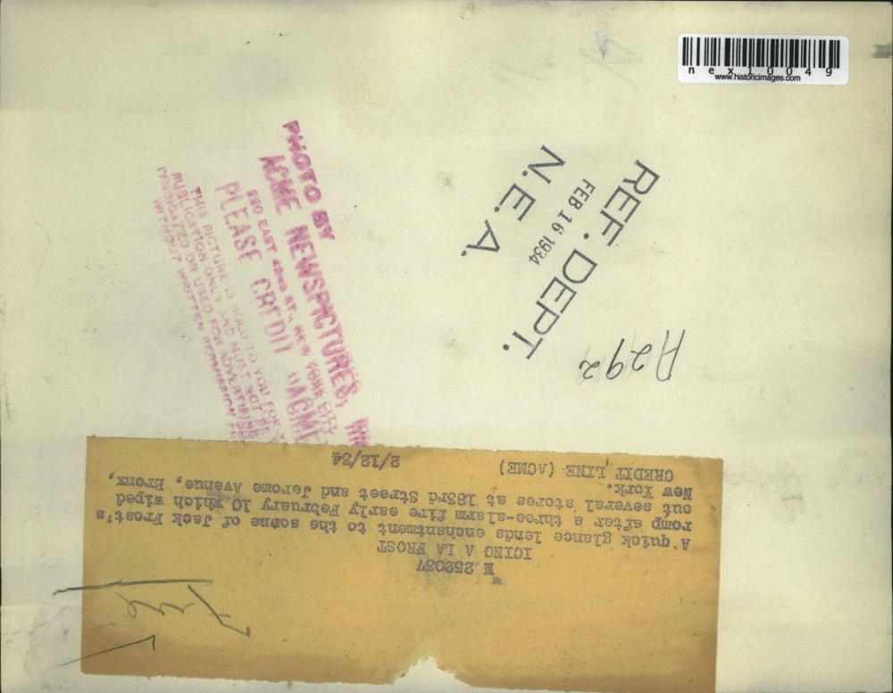 1934 Press Photo Wreckage Of Buildings Freeze Over After Fire At 183rd & Jerome