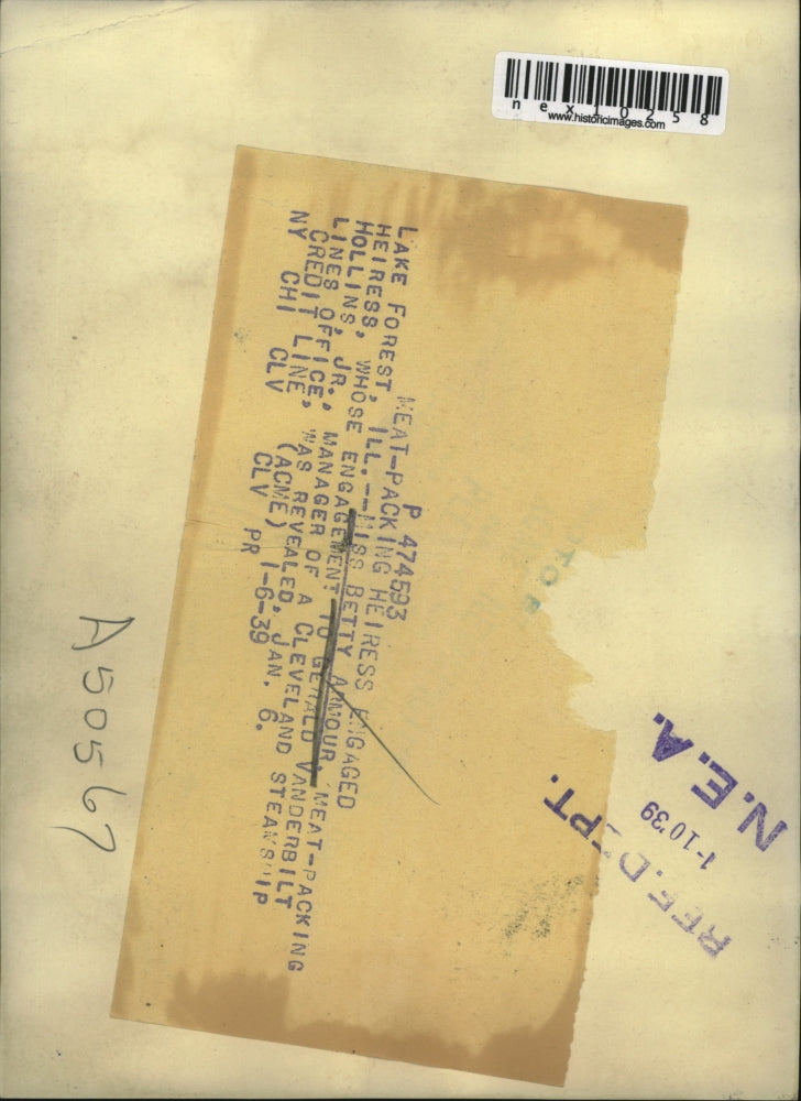 1939 Press Photo Betty Armour Meat Packing Heiress With Flower Crown - nex10258