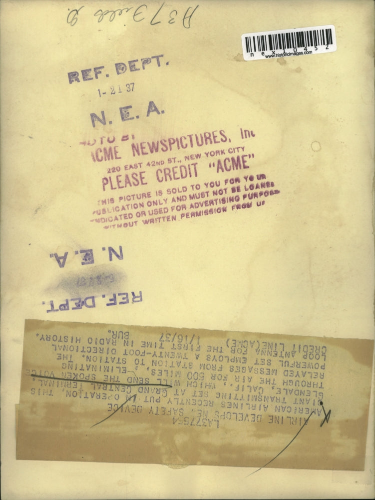 1937 Press Photo Giant Transmitting Set at Grand Central Terminal