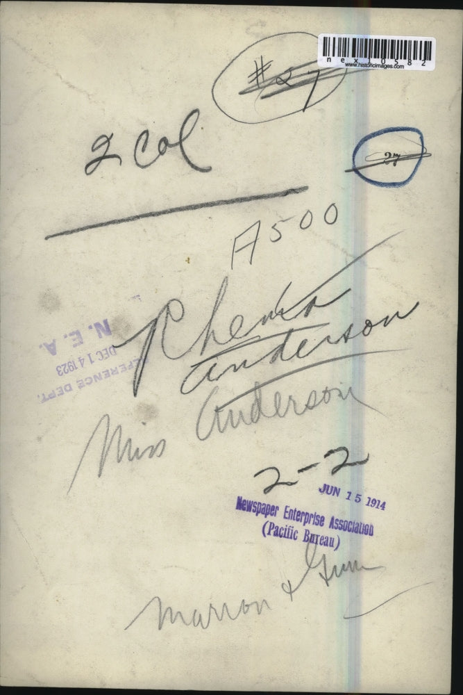 1923 Press Photo Miss Rhema Anderson