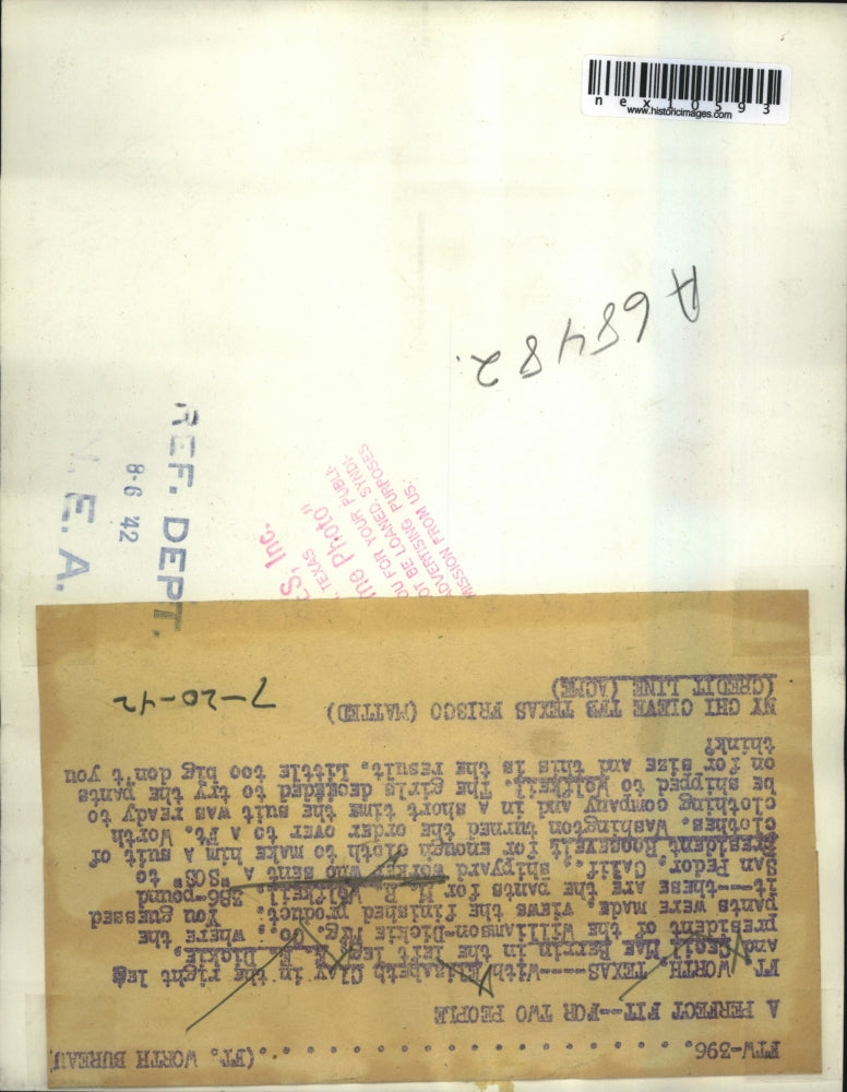 1942 Press Photo Elizabeth Clay, Cecil Mae Berrin fit in pants for Wolfkeil