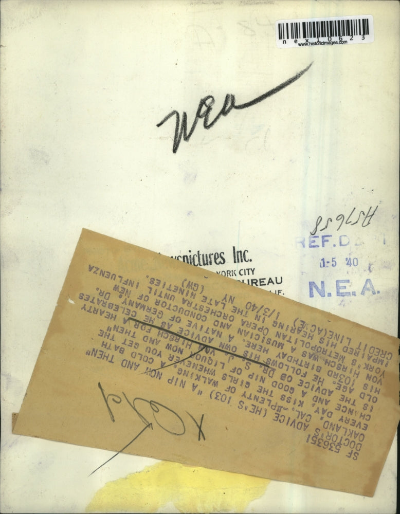 1940 Press Photo Dr. S J Von Hirsch, retired conductor of NY Met Opera orchestra