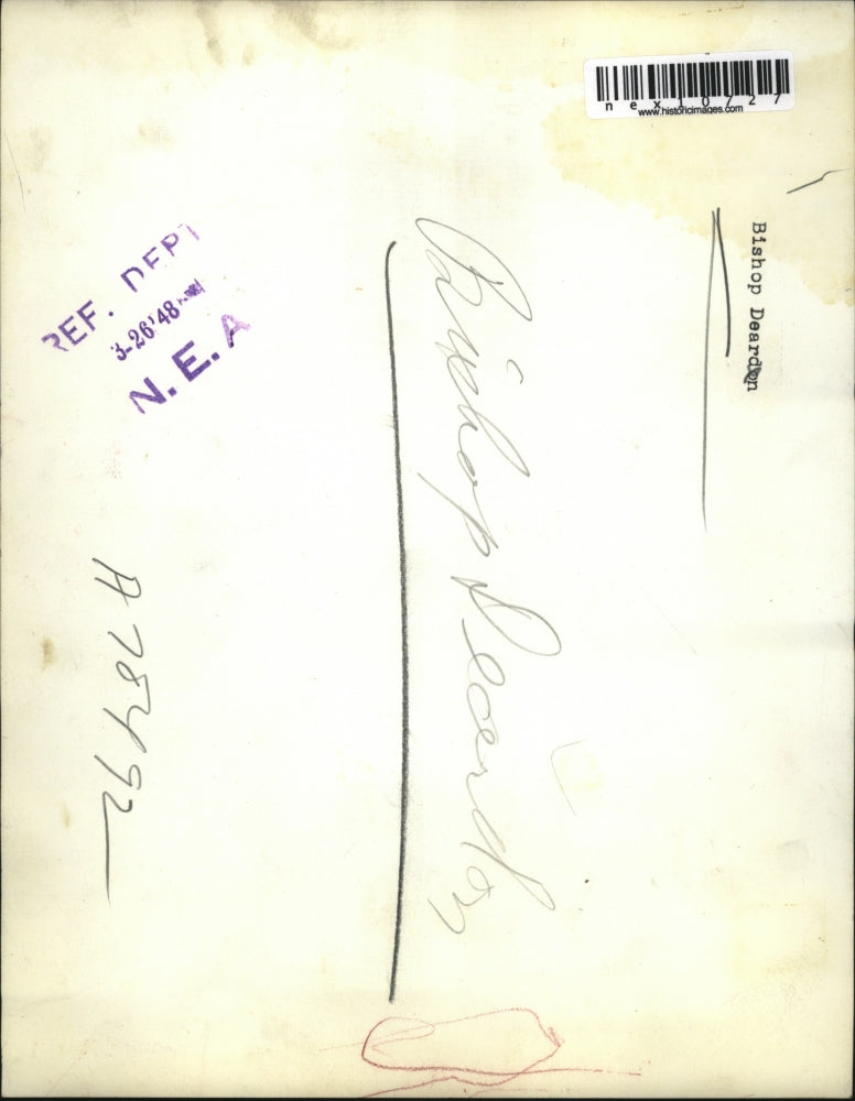 1948 Press Photo Bishop Deardon - nex10727