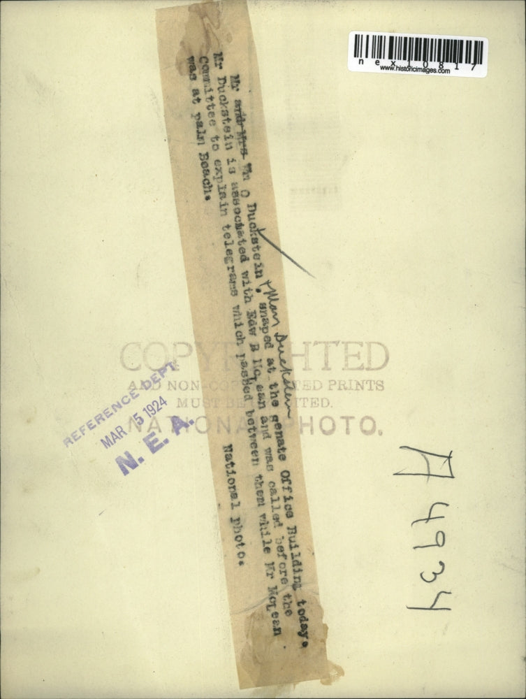 1924 Press Photo Mr. & Mrs. Duckstein at Senate hearing - nex10817