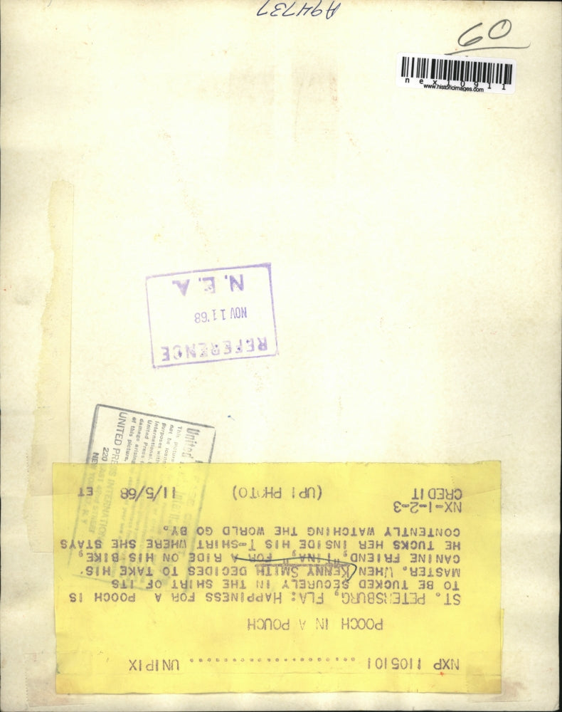 1968 Press Photo Kenny Smith Takes His Best Friend Tina For A Ride On Bicycle