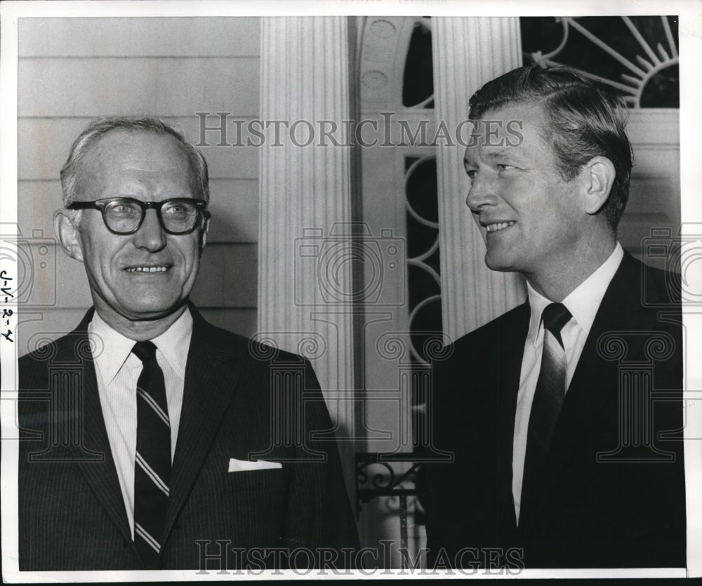 1968 Press Photo United NYC Mayor John Lindsay & Dr. James Allen - nex11076