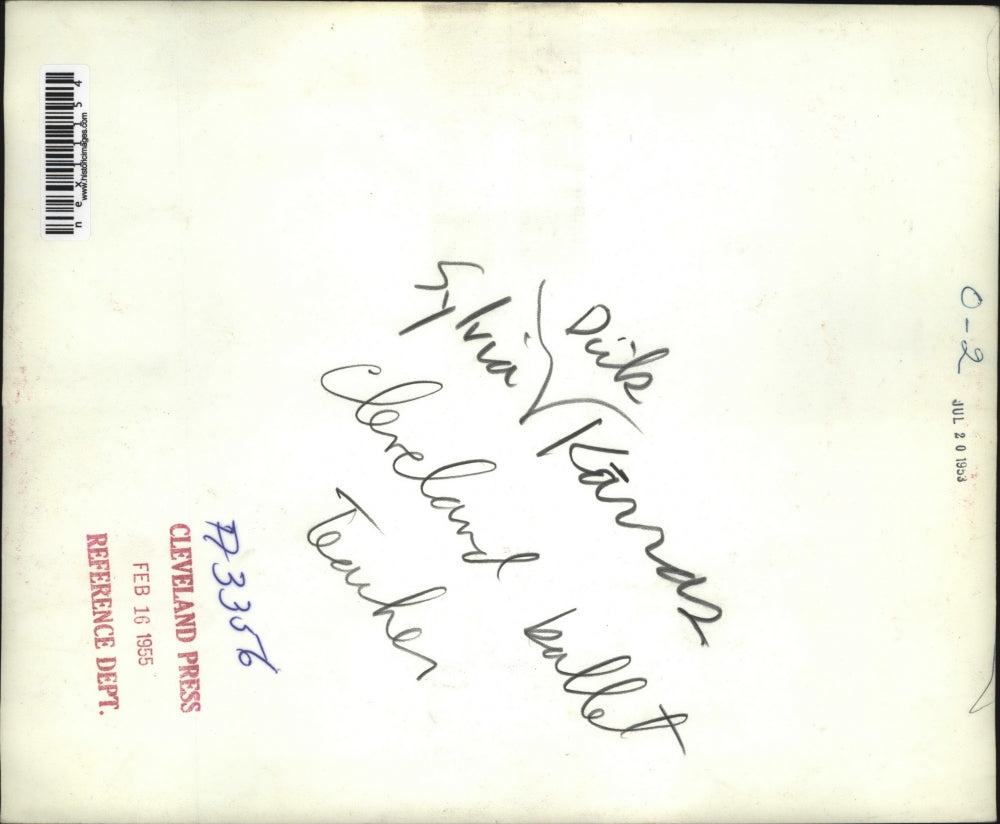 1955 Press Photo Sylvia Karras Cleveland Ballet Teacher - nex11154