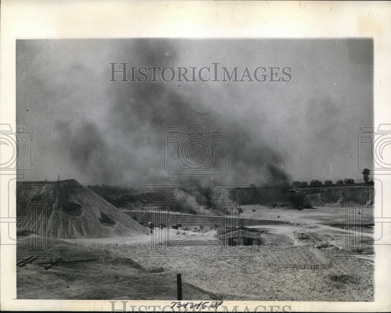 Load image into Gallery viewer, 1944 Press Photo RAF Bombers Fell Short Their Mark &amp; Hit Canadian Trucks
