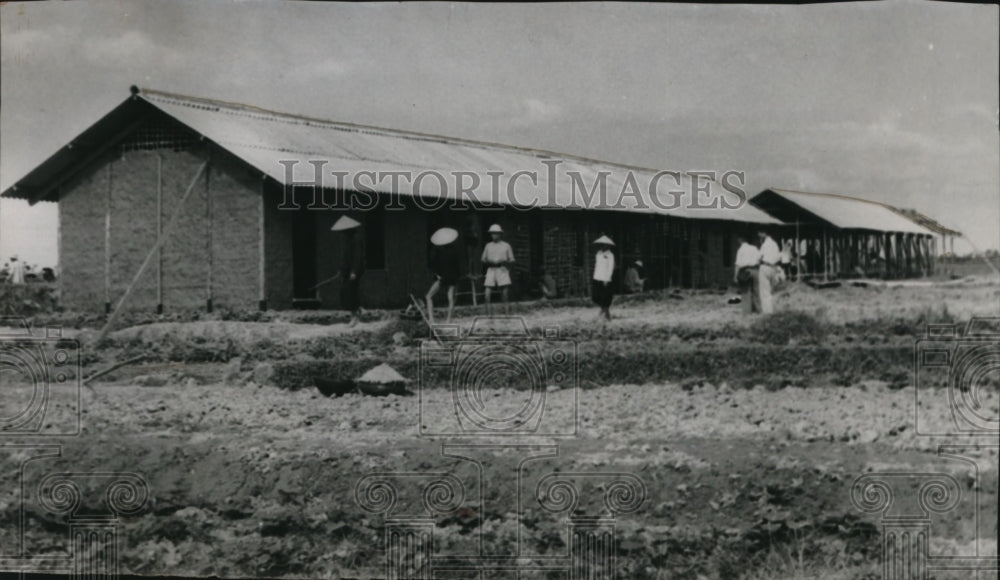 1953 Press Photo Building in Tong Quong ,Vietnam