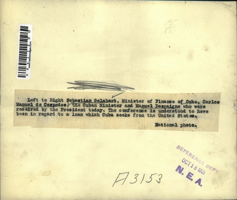 1921 Press Photo Cuban representatives were received by the President