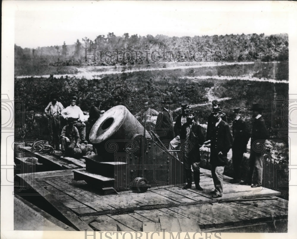 1942 Press Photo Railroad Mortar In 1864. Used To Fire Into Petersburg, Va