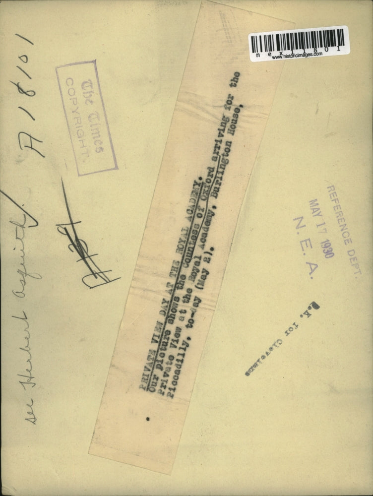 1930 Press Photo Countess of Oxford at Royal Academy, Burlington House