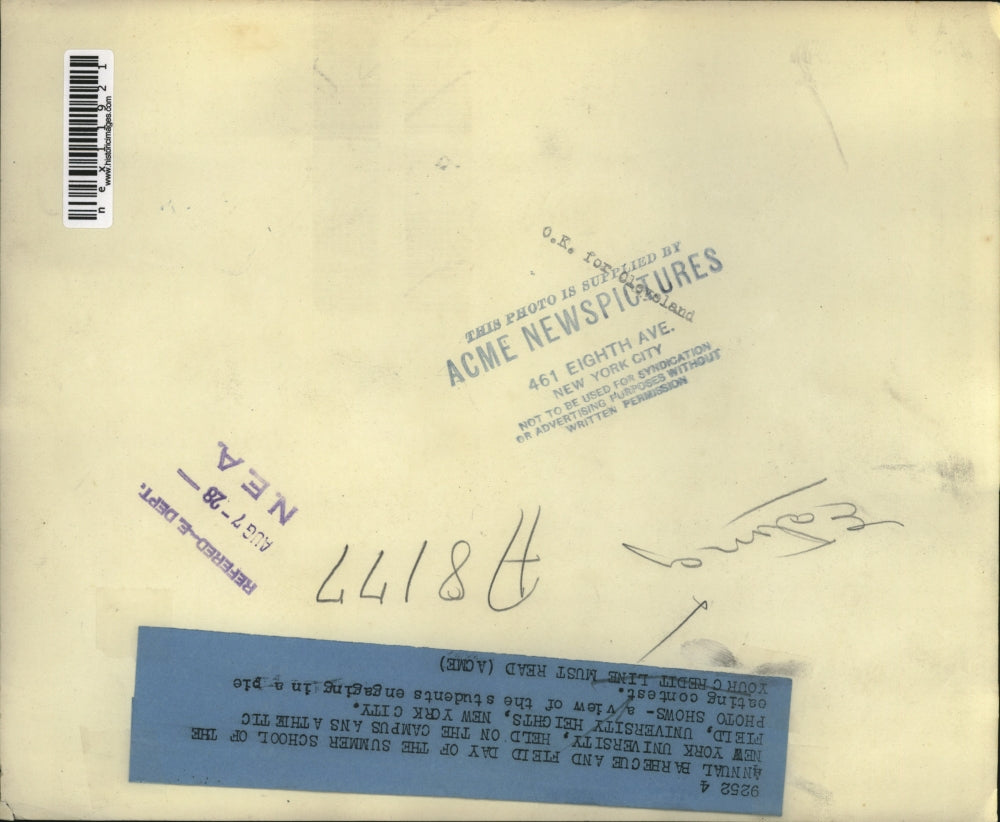 1928 Press Photo Barbecue & Field Day at Summer School of New York University