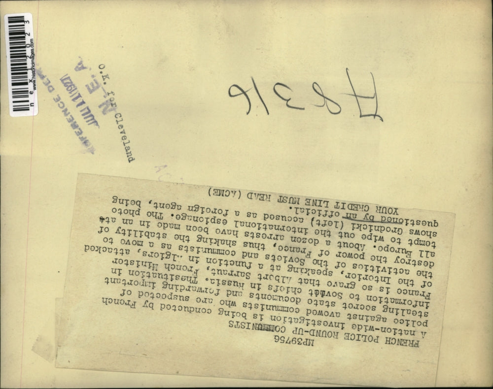 1927 Press Photo Suspected Communist Stephan Grodnicki Questioned French Police