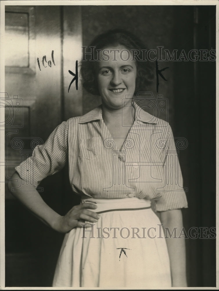 1922 Press Photo Paula Mayer, Swiss Palace Hotel Service Girl- Historic Images