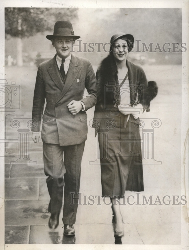 1932 Press Photo Natalie Antoinette Sullivan, Fiance Quinton Hogg