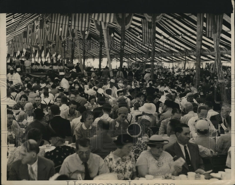 Load image into Gallery viewer, 1954 Press Photo Indiana Republicans Anti FDR Rally At Homer Capeharts Farm
