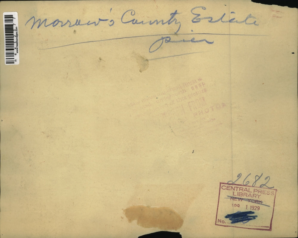 1929 Press Photo Pier at Morrow's Country Estate