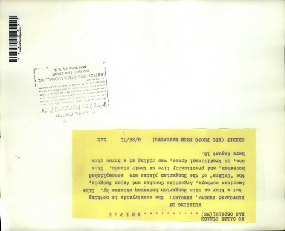 1971 Press Photo Hungarian Horseman at Traditional Horse Show, Hortobagy Puszta