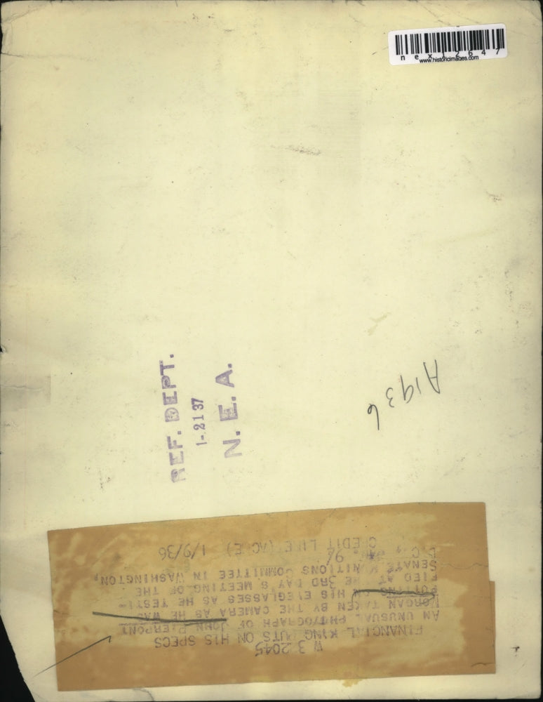 1936 Press Photo Financier J.P. Morgan in Washington, D.C.