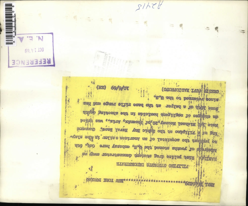 1969 Press Photo Riot Police Drag Student Demonstrator Away During Riots