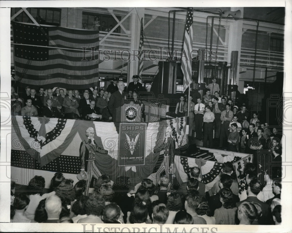 1942 Press Photo AW Robertson Dedicate Westinghouse Merchant Maring Plant In PA