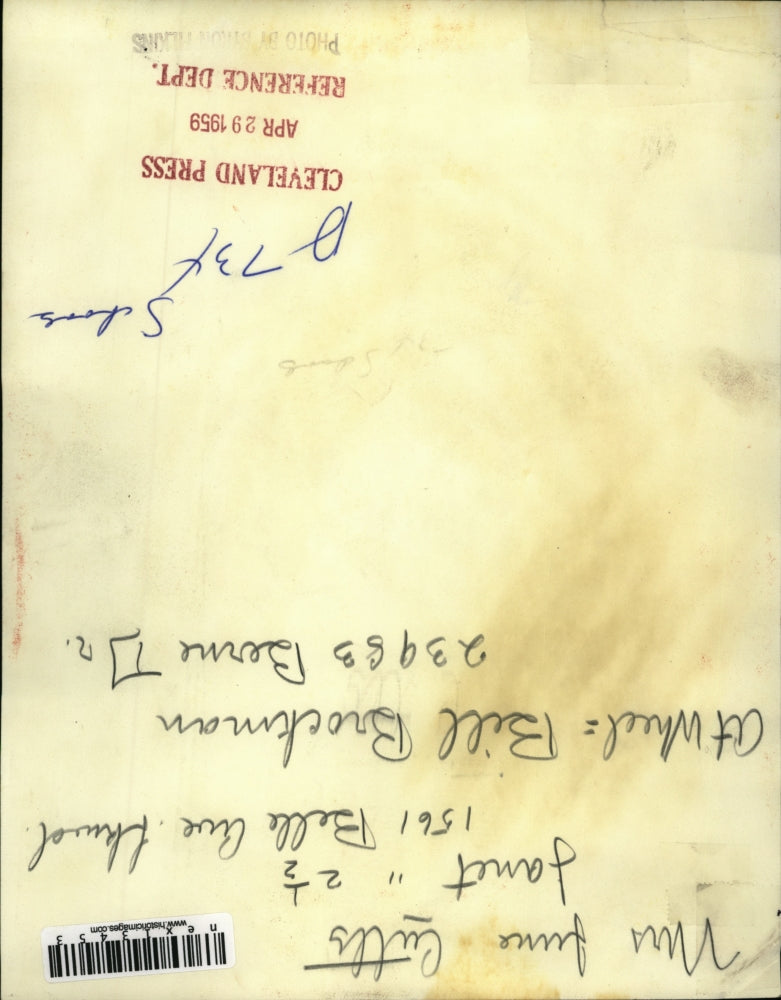 1959 Press Photo June & Janet Cutts Boy Bill Brockman Plays With Steering Wheel