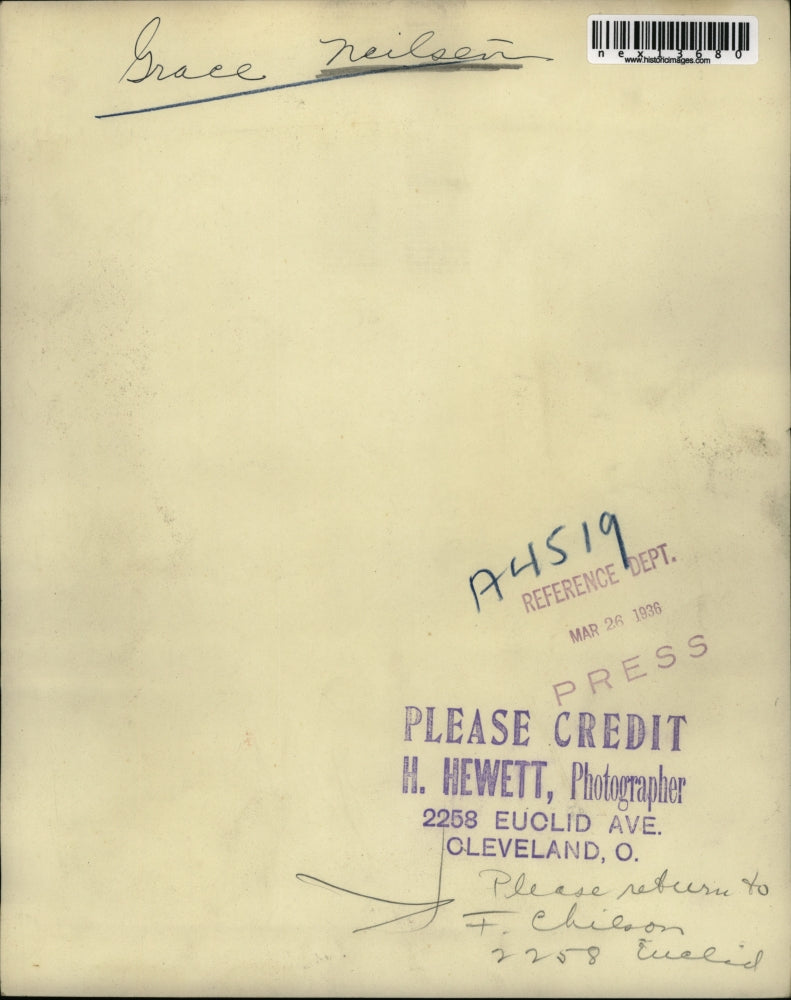 1936 Press Photo Grace Neilsen - nex13680