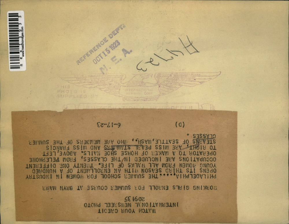 1923 Press Photo Pearl Stammers and Francis Stearns At Bryn Mawr in Philadelphia