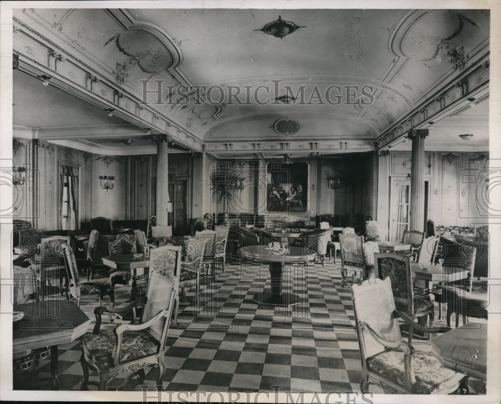 1939 Press Photo Smoking Room of the liner Empress of Australia