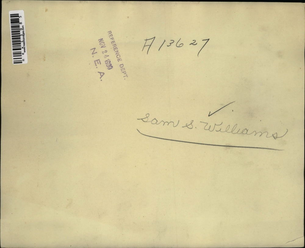 1930 Press Photo Sam S Williams in a hospital bed