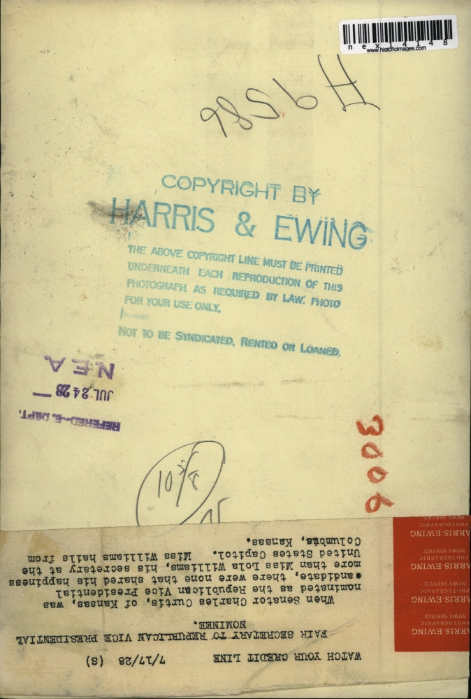 1928 Press Photo Miss Lola Williams sec to Senator C Curtis of Kansas