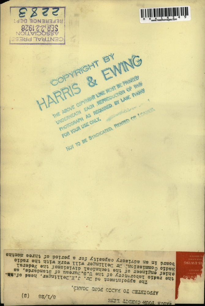 1928 Press Photo Dr J H Dellinger head of the radio laboratory of U S Bureau of