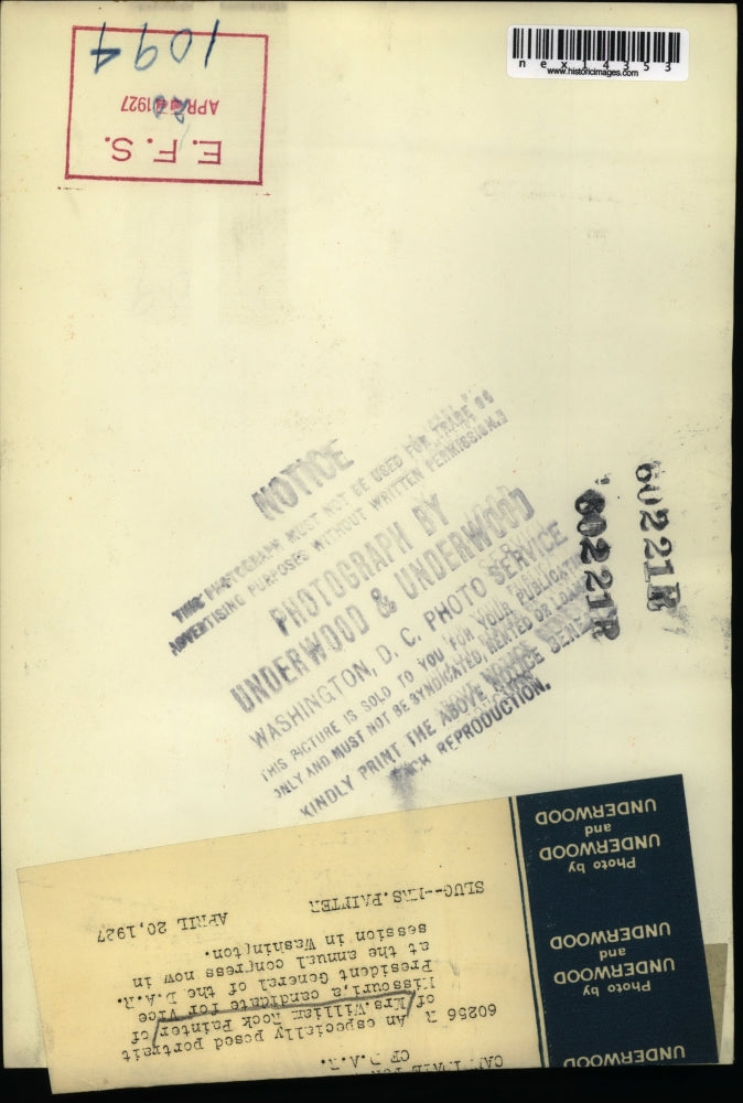 1927 Press Photo Wife of William Rock Painter candidate for VP of the DAR