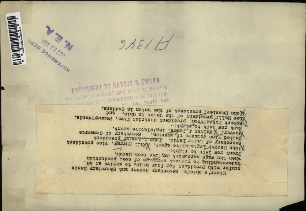 1927 Press Photo John Moore, Phil Murray Sec of Labor, J Lewis UMW