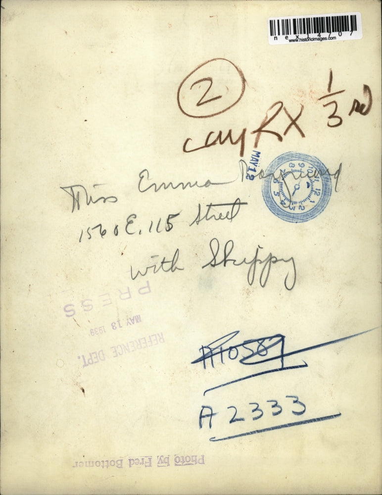 1939 Press Photo Miss Emma with Cocker Spaniel Dog Named Shippy