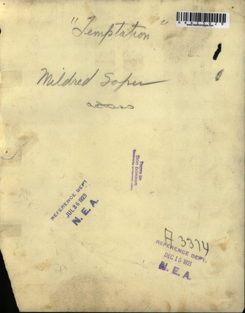 1921 Press Photo Mildred Sopher, "Temptation" Actress - nex15029