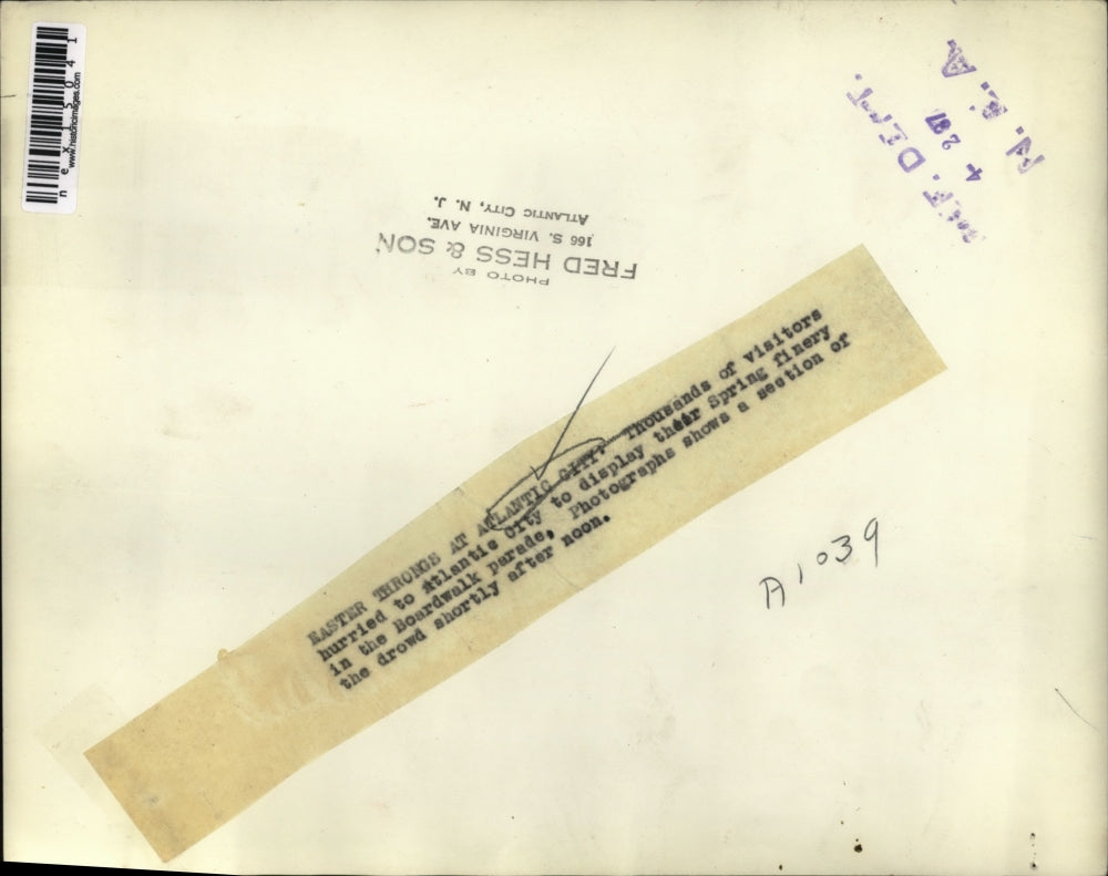 1937 Press Photo Crowds of People at Atlantic City Boardwalk Parade