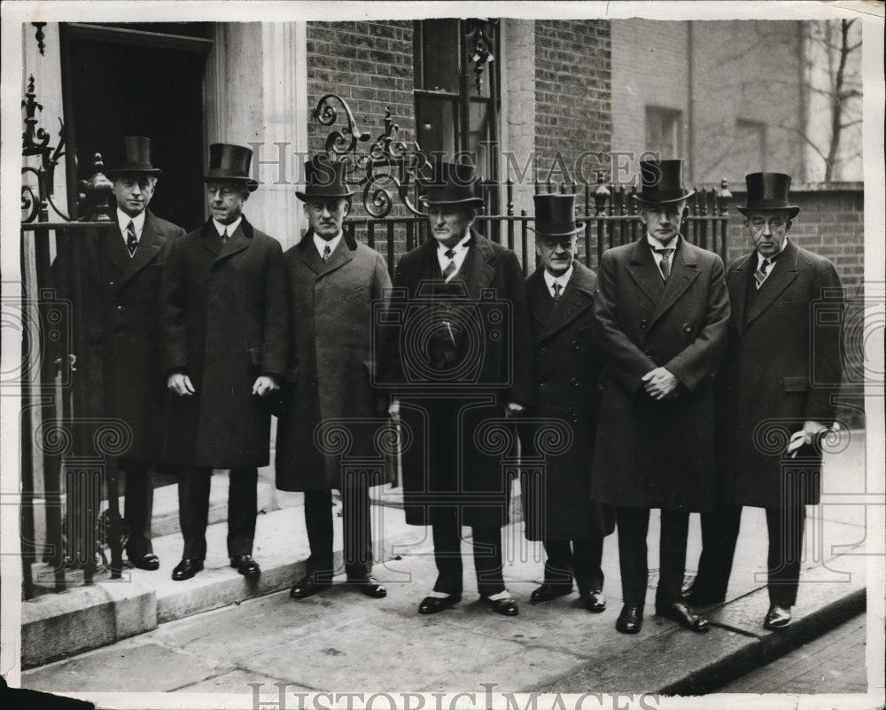 1930 Press Photo Sec of State HL Stimson, US Naval delegation & R MacDonald