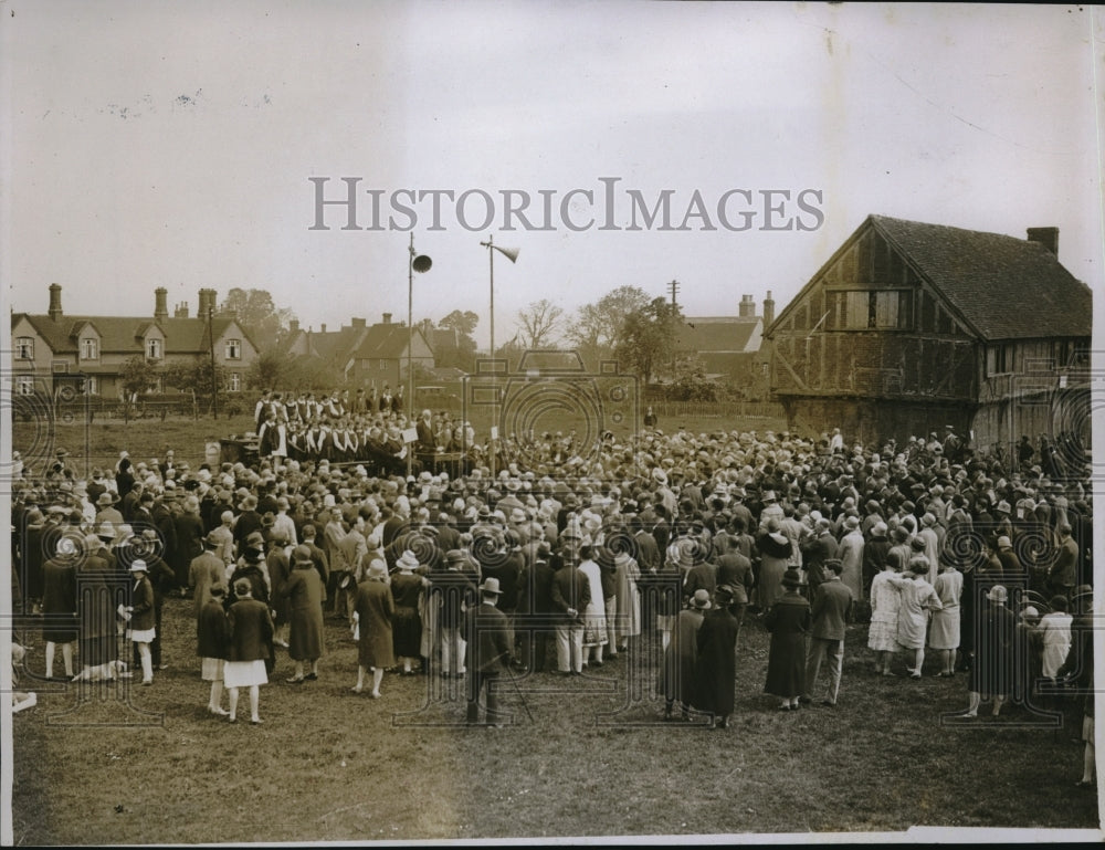 1928 Press Photo Tercentenary of Bunyan on Elstow Village Green