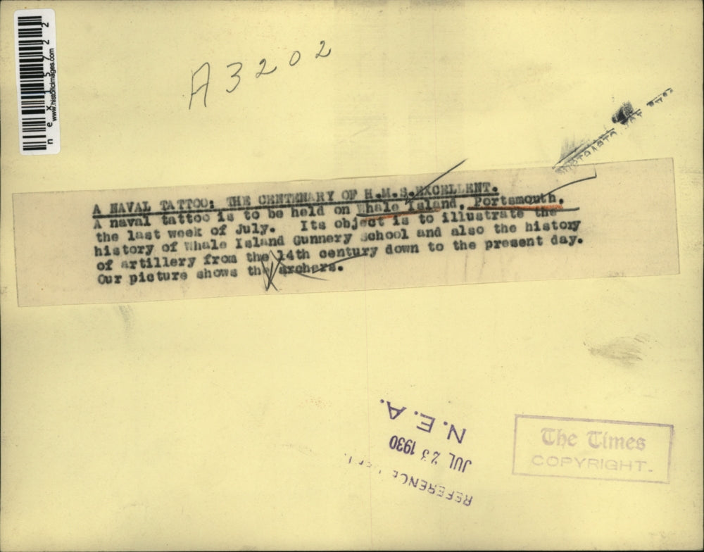 1930 Press Photo Archers to perform in Naval Tattoo