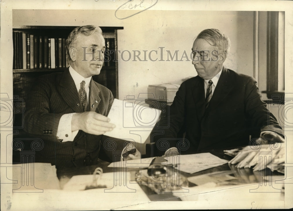 1924 Press Photo Clem L. Shaver, Cordell Hull, Democratic National Committee